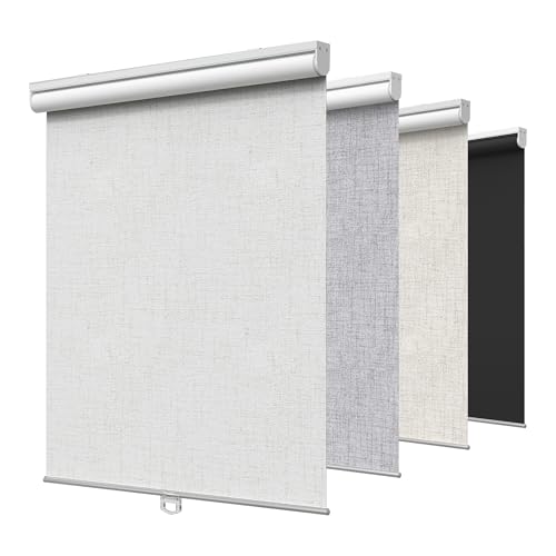 GENIMO 100% Blackout Roller Window Shades, Window Blinds Cordless with