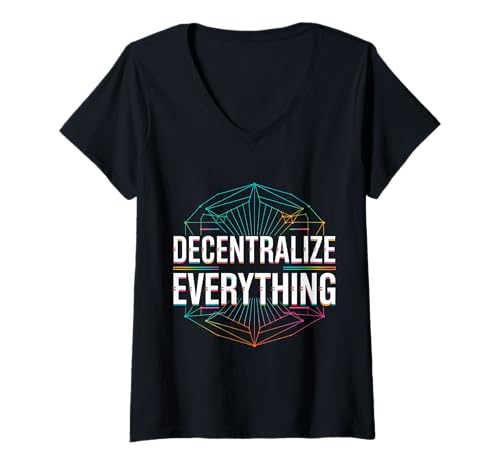 Mujer Descentralizar Todo Blockchain Crypto Camiseta Cuello V