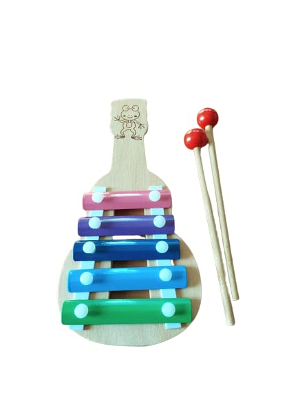 TOODLES Learnings Guitar Shaped Xylophone for Kids | Colorful Musical Instrument with Metal Keys | Creative Music Learning Activity for Boys & Girls 3+ Years 4