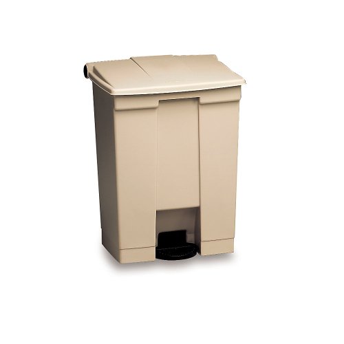 Image of Rubbermaid Commercial Products Step-On Lid Trash Can, 12-Gallon, Beige, Hands-Free Sanitary Use Garbage Can for Medical Waste in Hospitals /Lab /Emergency /Patient Rooms