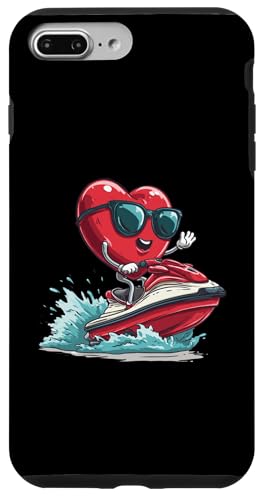 Occhiali da sole Jet Ski Heart Jet Skiing Illustrazione di San Valentino per gli amanti dello sci d'acqua