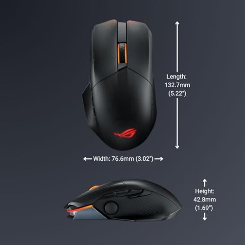 ROG Chakram X Origin Gaming Mouse, Tri-Mode Connectivity (2,4 GHz RF, Bluetooth, Wired), 36000 dpi Sensor, 11 pulsanti programmabili, Detachable Joystick, Paracord Cavo, Black - Mouse gaming - Immagine 7