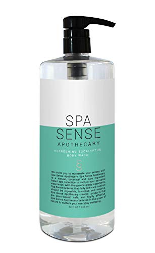 Spa Sense Apothecary Liquid Bath and Body Wash Collection, Bathing and Shower Gel, 32 OZ, Infused with Natural Essential Oils, Refreshing Eucalyptus Scent