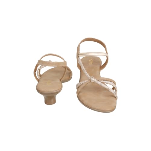 Image of Metro Women Embellished Casual Kitten Heel Sandals
