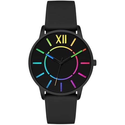 Unisex Watch Easy to Read Waterproof Silicone Strap Watch (Black, 40mm) Cover