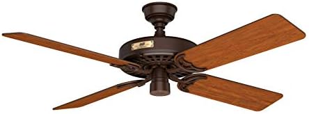 Hunter 52 inch Outdoor or Indoor Ceiling Fan No Light - Brown Ceiling Fan without Light, For Patio, Porch, Garage, or Living Room, Standard Mount, 5 Blades, Pull Chain - Original 23847, Chestnut Brown