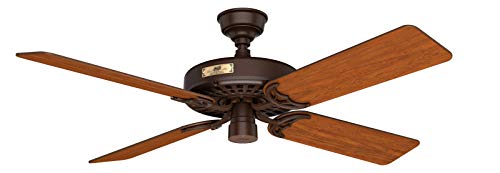 Hunter 52 inch Outdoor or Indoor Ceiling Fan No Light - Brown Ceiling Fan without Light, For Patio, Porch, Garage, or Living Room, Standard Mount, 5 Blades, Pull Chain - Original 23847, Chestnut Brown