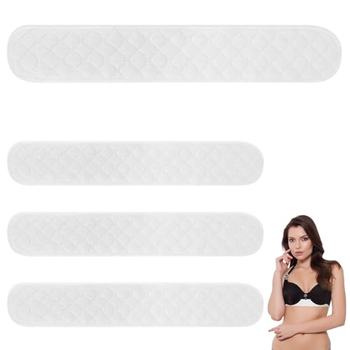 Vicloon 4 Piezas Forros de Sujetador de Algodón, Reutilizables Almohadillas Absorbentes de Sudor para Debajo, Lavable, Forros de Sudor Debajo de Senos Pecho para Mujer Uso Diario, Estilo B
