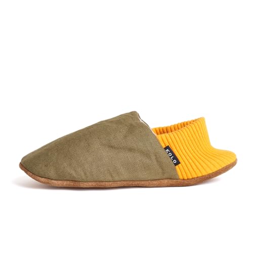 Kolo Linen House Shoes, Ultra-Soft Lining, Camel Suede Sole, For Men and Women