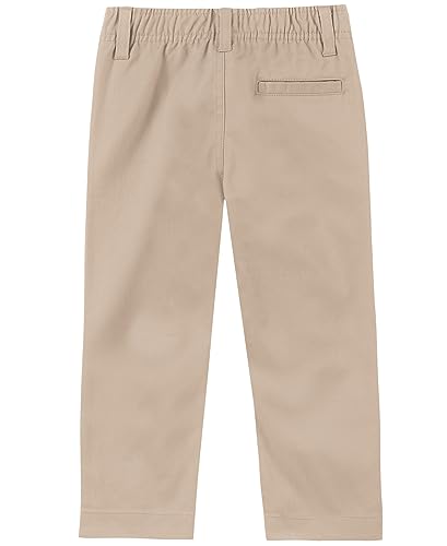 Image of Nautica Boys School Uniform Twill Khaki Pants, Flat Front & Elasticized Waistband, Zipper Closure With Faux Button