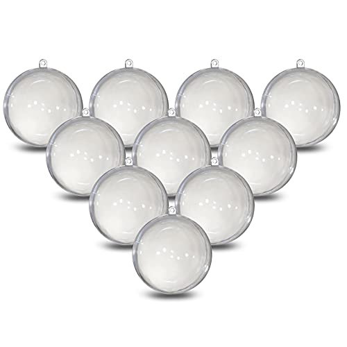 Bola de acrílico A666010 de 6 cm de diámetro, Transparente, con Ojal para Colgar, 2 Piezas, 10 Unidades, Bolas de plexiglás, Bola de Navidad, Bola de plástico Transparente, plástico Cover