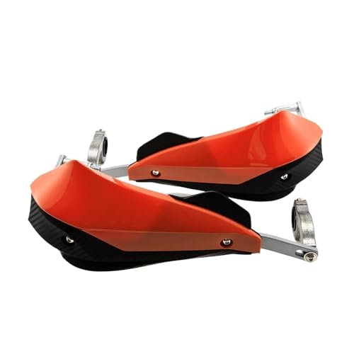 Protège-mains moto orange pour éviter les leviers cassés et les mains froides