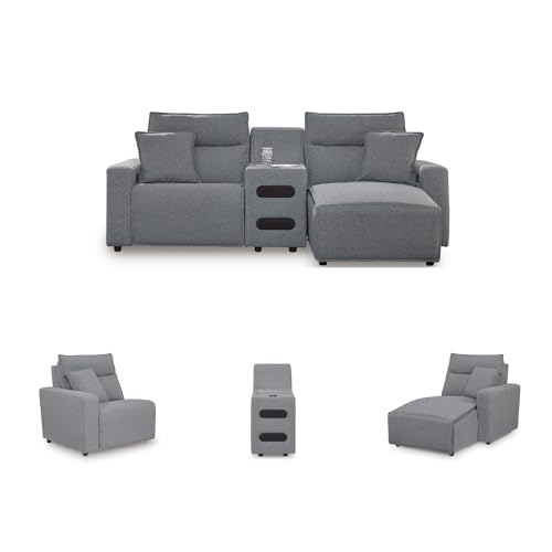 Image of Signature Design by Ashley Power Reclining Sectional with Audio Console