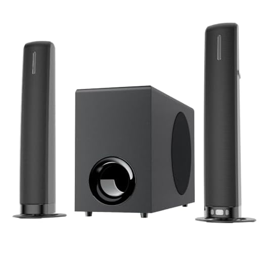 Assistrust 2.1CH Sound Bar with Subwoofer, 110W Home Theater Sound System, Bluetooth 5.3, ARC, Optical & AUX Connection, 3 EQ Modes, Adjustable Bass for TV, PC, Gaming and Projector