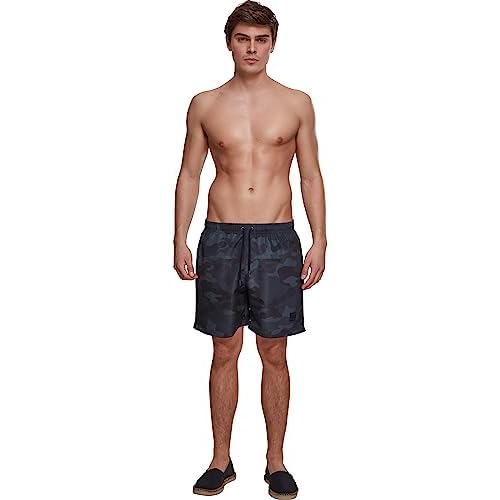 Urban Classics Herren Mid Block Pattern Swim Shorts Badehose, darkwater, L 4 Urban Classics Herren Shorts Camo Swimshorts, Mehrfarbig (Dark Camo 00707), XXXX-Large (Herstellergröße: 4XL)