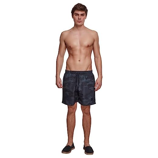 Urban Classics Herren Mid Block Pattern Swim Shorts Badehose, darkwater, L 4 Urban Classics Herren Shorts Camo Swimshorts, Mehrfarbig (Dark Camo 00707), XXXX-Large (Herstellergröße: 4XL)