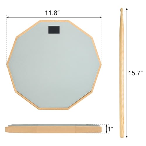 6-Inch Double-Sided Silent Drum Practice Pad with Sticks & Bag - Image 2