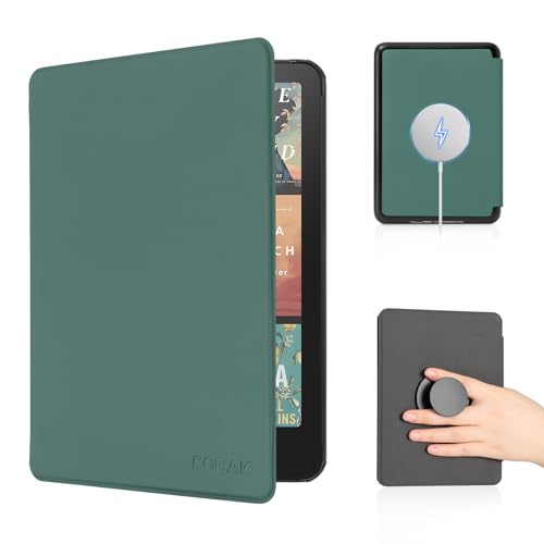Image of CoBak Case with Fold-Back Magnetic Cover for 7 inch Kindle Paperwhite 12th Gen 2024 and Kindle Colorsoft - for PopSockets Grip, Compatible with iPhone MagSafe and Anker Wireless Charging Pads, Auto Wake