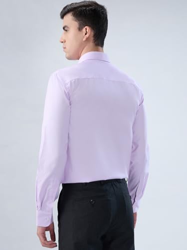 Image of Park Avenue Men Modern Slim Fit Structure Pattern Cotton Polyester Blend Semi Cutaway Collar Full Sleeve Formal Shirt