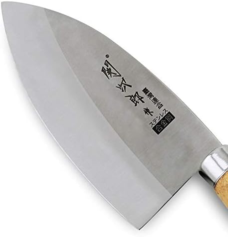 MAYiT Meat Cleaver Knife, 4Cr13 Alloy Steel Peeling Raw Fish Filleting Knife Kitchen Killing Seafood Cooking Knife Lobster Processing Professional Tool