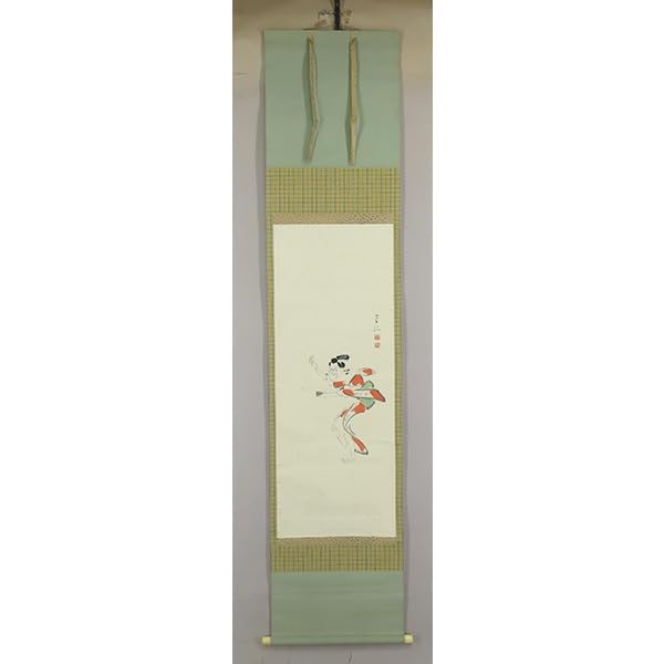 Amazon.co.jp: B-4027出口王仁三郎③ 肉筆紙本淡彩 祝舞図 掛軸