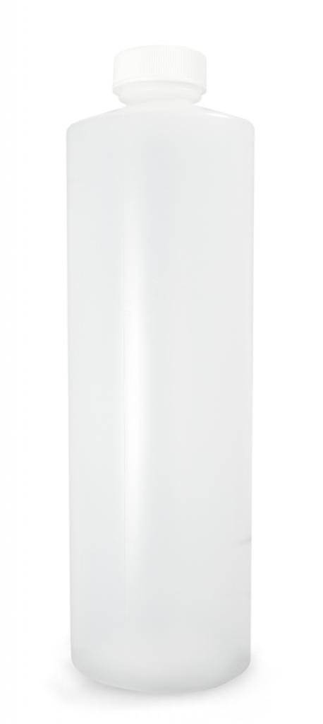 Qorpak PLC-03448 High Density Polyethylene Cylinder Bottle with White PP SturdeeSeal PE Foam Lined Cap, 79 mm Diameter x 238 mm Height, 960 milliliters Capacity, Case of 12