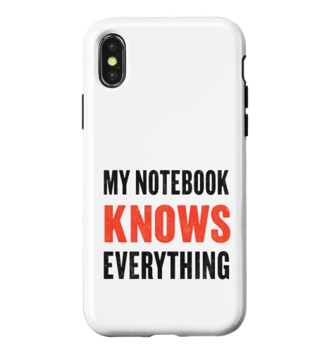 My Notebook Knows Everything �W���[�i�����O ���C�^�[ ���[���A �X�}�z�P�[�X iPhone X/XS �p