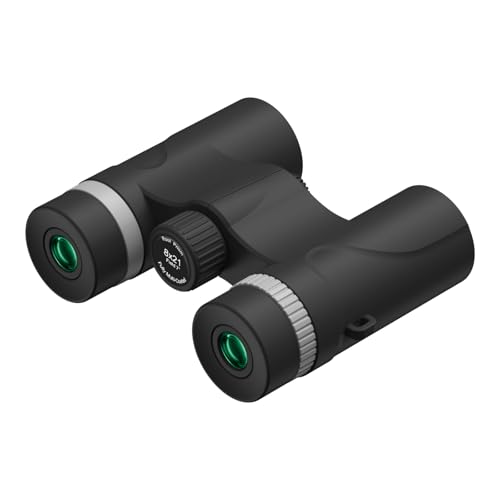Binoculares compactos 8x21 para adultos y niños, negros miniatura 2