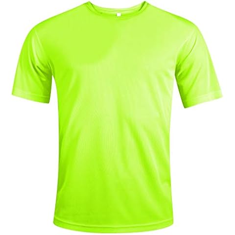 MKR Quick Drying Breathable Short Sleeve Sports T-Shirt (Fluo Yellow, M) Cover