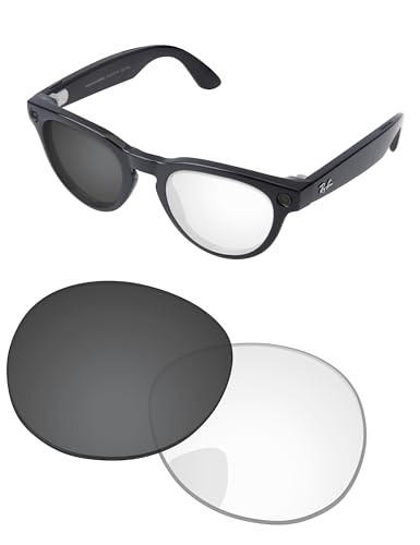 Image of Replacement Lenses for Ray-Ban Meta Headliner RW4009 & RW4013 50mm AI Glasses - Photochromic, Anti Blue Light Lens