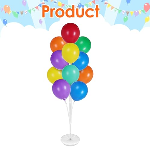 Aneco 4 Set Balloon Stand Kit with Base Pole Water Bag for Floor, 63 Inch Balloon Tower Backdrop Decoration Sesame Street Party Baby Shower Gender Reveal Birthday Wedding Decorations, Only White Stand by Aneco - Used condition - Image 6