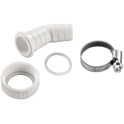 Xavax Angular Waste Pipe Connection for Washing Machines & Dishwashers including Seal and Hose Clip Cover