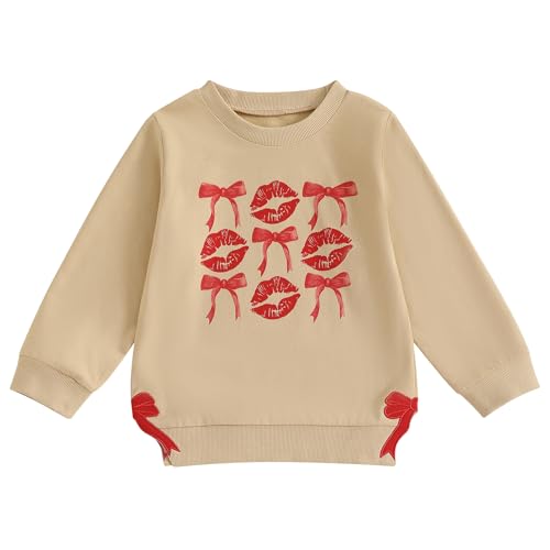 YINGISFITM Toddler Valentines Baby Girl Outfit Long Sleeve Valentines Shirt Crewneck Sweatshirt Spring Valentines Clothes