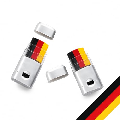 GROXUEL 2er Pack Schminkstifte Schwarz Rot Gold | Deutschland Fanartikel | WM26 Fanartikel | Schminkstift Deutschland | Deutschland Schminke | WM Schminke | Weltmeisterschaft 2026 Deutschland (2)
