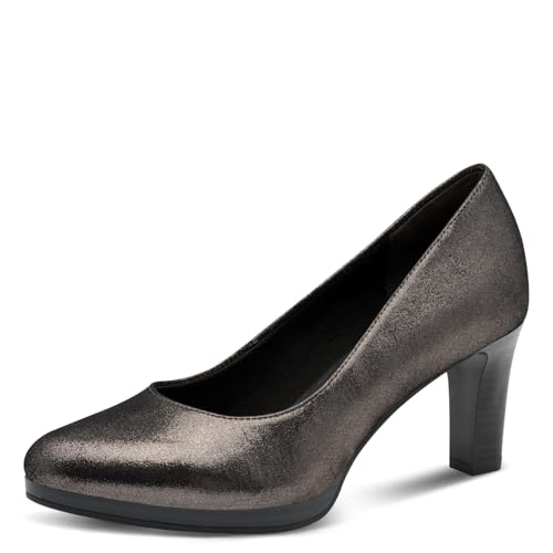 Tamaris Damen Pumps Leder metallic 39