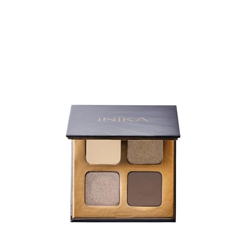 INIKA Eyeshadow Quad - Wind | Blendable Natural Mineral Pigments Neutral Tones Long Lasting Matte and Shimmer
