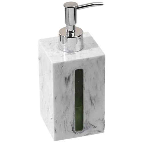 Glixoft Dispensador De Jabón De Mármol, Botella Desinfectante De Manos con Bandeja, Botella De Loción Líquida De Viaje Rellenable, Botella De Champú para Baño, Cocina, Oficina, Hotel