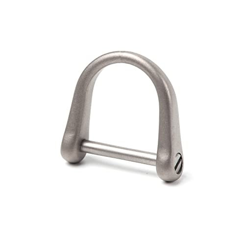 Valken Porte-clés en titane, anneau utilitaire en forme de D avec manille à vis, outil de clé de voiture pour un transport quotidien, argenté, Small Cover