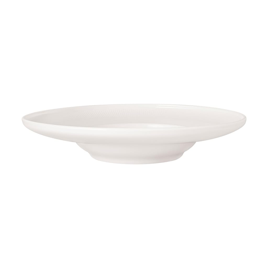 Villeroy & Boch - Afina Pastateller aus Premium Porzellan, ø 29 cm, tiefer Teller für Nudeln Salate & Suppen, Made in Germany, spülmaschinenfest und mikrowellensicher, stapelbar, weiß, 4er Set