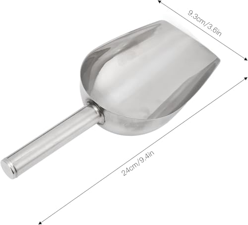 Image of Steel Handle Pet Dog Cat Food Feeder Shovel Scoop - Silver (1 PCS)