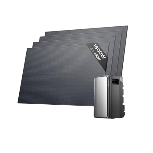 ECOFLOW Kit solaire de STREAM Ultra, batterie 1,92 kWh avec panneaux solaires rigides 450W*4, 4...