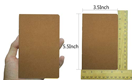 yansanido 12 pcs 55 inch x 35 inch brown cover pocket notebook 32 sheets 64 pages 8 mm ruled pages 70 gsm paper linedpack of 12 brown