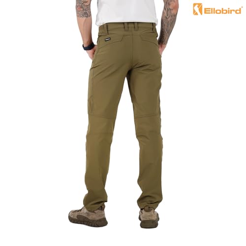Ellobird Mens Flex Cargo Hiking Pants, Work Outdoor, Water Repellent 4-Way Stretch Lightweight, Men's Tactical Travel2