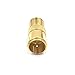 VCE RG6 Coaxial Cable Connector, Quick Push On Male to F Type Female Coax Extender Gold Plated Adapter, 5 Pack
