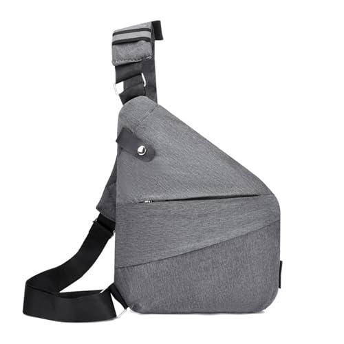 FENGCHUANG Gris Mochila Antirrobo, Impermeable Bandolera Mujer, Simple Bolso Pecho Hombre, Luz Sling Bag, para Teléfonos Móviles, Dinero, Pasaportes, Llaves y Banco de Energía