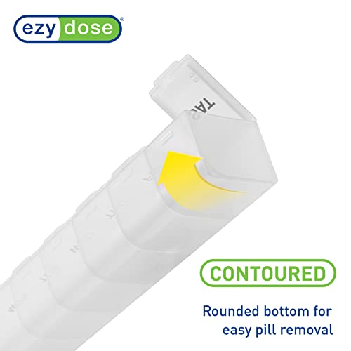 Image of EZY DOSE Weekly (7-Day) Daily Pill Case, Medicine Planner, Vitamin Organizer, Supplement Container, Convenient and Easy to Use, Large Compartments, Travel Friendly, Clear, Made in the USA, BPA Free