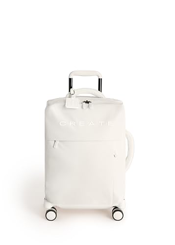 CREATE / Luggage Studio Soft/Maleta Blanda de poliéster Blanco Roto / 39x20.5x56cm / Candado TSA, 4 Ruedas Dobles, Organizador, Mango telescópico, Tejido Impermeable, Etiqueta identificativa
