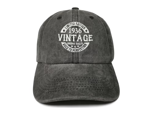 ZKFE 1963-1935 Regalo di compleanno, Edizione Limitata, Aged to Perfection Cappello da baseball per uomo donna, 1936 (Nero lavato), taglia unica