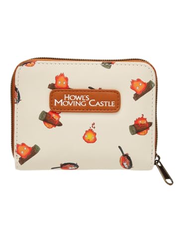 Loungefly Studio Ghibli® Howl's Moving Castle Calcifer Print Mini Zipper Wallet BROWN NONE