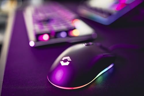 TAUROX Gaming Mouse - Mouse da gaming con cavo, illuminazione LED multicolore, connessione USB, mouse per PC cablato con 5 tasti, due interruttori DPI fino a 7.200 dpi, cavo rivestito, nero - Mouse gaming - Immagine 4